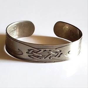 Vtg. Celtic Eagle Cuff Bangle